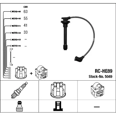 Komplet kablova za paljenje NGK RC-HE89 5049 IC-AF6AFC