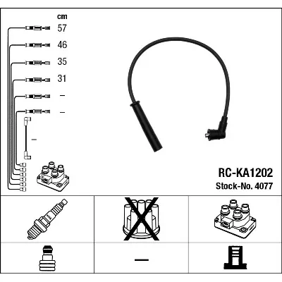 Komplet kablova za paljenje NGK RC-KA1202 4077 IC-AF6B0B