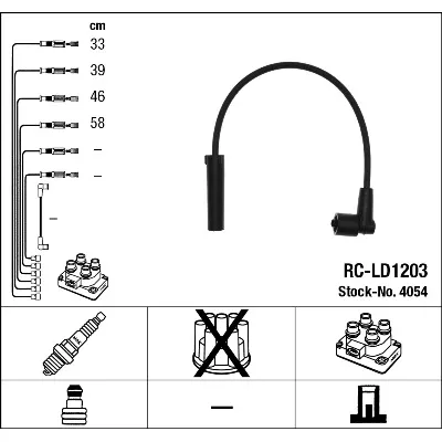 Komplet kablova za paljenje NGK RC-LD1203 4054 IC-AF6B20