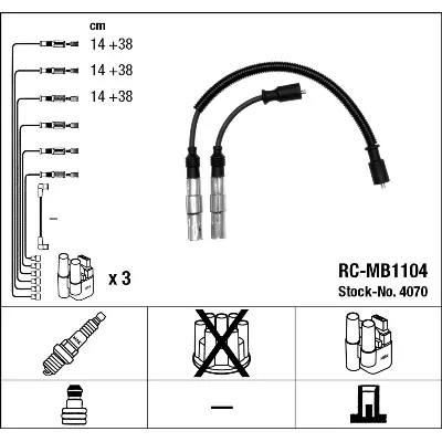 Komplet kablova za paljenje NGK RC-MB1104 4070 IC-AF4C5C