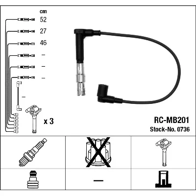 Komplet kablova za paljenje NGK RC-MB201 0736 IC-273590