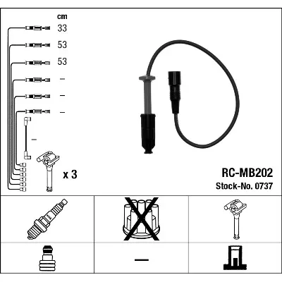 Komplet kablova za paljenje NGK RC-MB202 0737 IC-273591