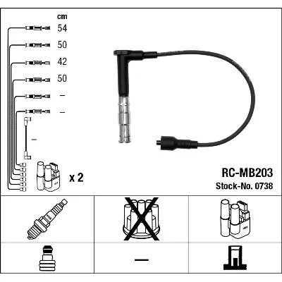 Komplet kablova za paljenje NGK RC-MB203 0738 IC-273592