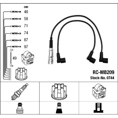 Komplet kablova za paljenje NGK RC-MB209 0744 IC-273614