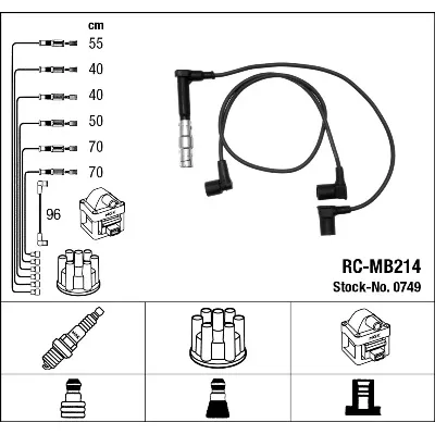 Komplet kablova za paljenje NGK RC-MB214 0749 IC-273625