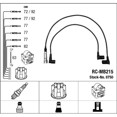 Komplet kablova za paljenje NGK RC-MB215 0750 IC-273632