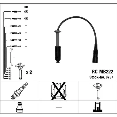 Komplet kablova za paljenje NGK RC-MB222 0757 IC-273679