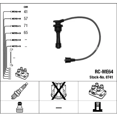 Komplet kablova za paljenje NGK RC-ME64 8741 IC-290503