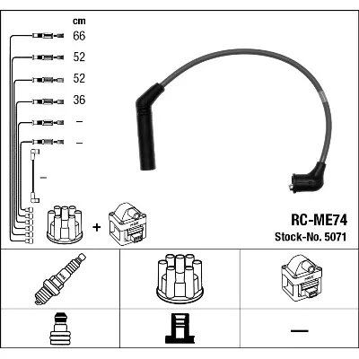 Komplet kablova za paljenje NGK RC-ME74 5071 IC-AC4F29