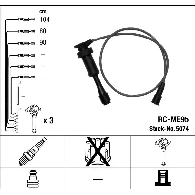 Komplet kablova za paljenje NGK RC-ME95 5074 IC-AF6B4E