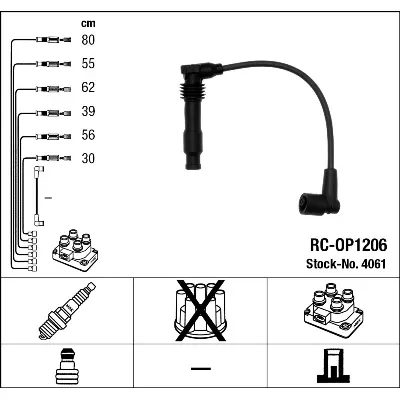 Komplet kablova za paljenje NGK RC-OP1206 4061 IC-AF6B96