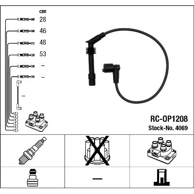 Komplet kablova za paljenje NGK RC-OP1208 4069 IC-AF6B98