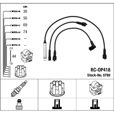 Komplet kablova za paljenje NGK RC-OP418 0788 IC-273800