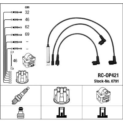 Komplet kablova za paljenje NGK RC-OP421 0791 IC-273803