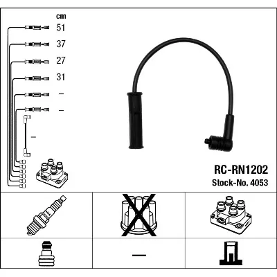 Komplet kablova za paljenje NGK RC-RN1202 4053 IC-AF6BAC