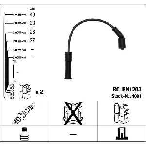 Komplet kablova za paljenje NGK RC-RN1203 4081 IC-AF6BAD