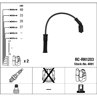 Komplet kablova za paljenje NGK RC-RN1203 4081 IC-AF6BAD