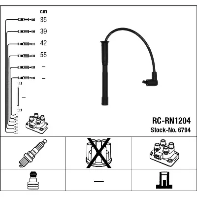 Komplet kablova za paljenje NGK RC-RN1204 6794 IC-B67EBE