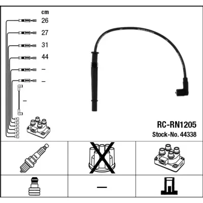 Komplet kablova za paljenje NGK RC-RN1205 44338 IC-D4A5AD