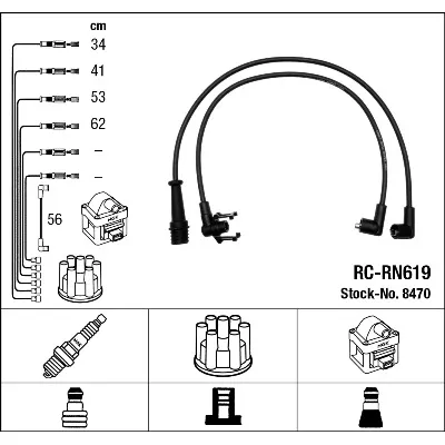 Komplet kablova za paljenje NGK RC-RN619 8470 IC-A09D0A