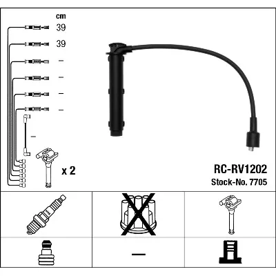 Komplet kablova za paljenje NGK RC-RV1202 7705 IC-AF6BC0