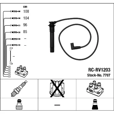 Komplet kablova za paljenje NGK RC-RV1203 7707 IC-AF6BC1