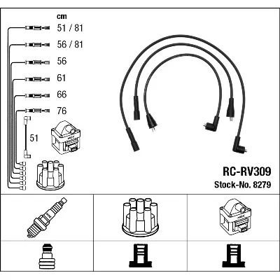 Komplet kablova za paljenje NGK RC-RV309 8279 IC-A0436A