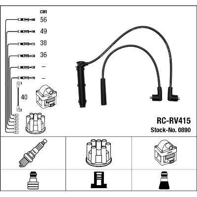 Komplet kablova za paljenje NGK RC-RV415 0890 IC-373925