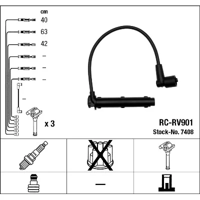 Komplet kablova za paljenje NGK RC-RV901 7408 IC-AF14A8