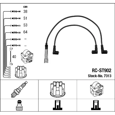 Komplet kablova za paljenje NGK RC-ST902 7313 IC-A02B4B