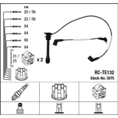 Komplet kablova za paljenje NGK RC-TE132 3075 IC-AF6C31