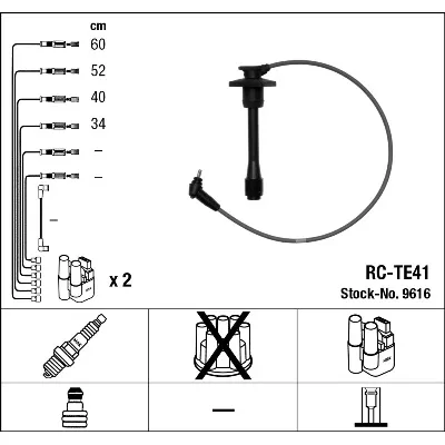 Komplet kablova za paljenje NGK RC-TE41 9616 IC-274028