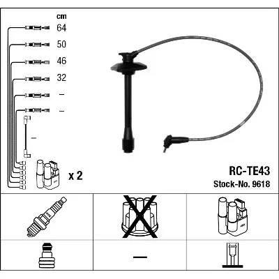 Komplet kablova za paljenje NGK RC-TE43 9618 IC-274030