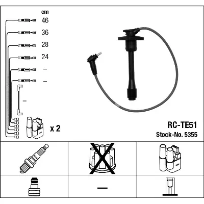 Komplet kablova za paljenje NGK RC-TE51 5355 IC-AF6C3B