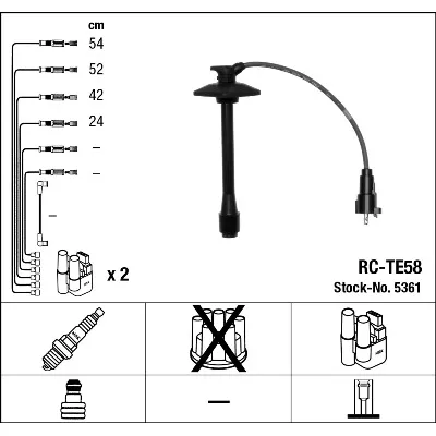 Komplet kablova za paljenje NGK RC-TE58 5361 IC-AF6C40