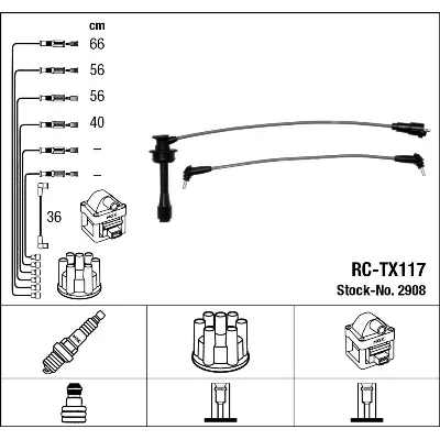 Komplet kablova za paljenje NGK RC-TX117 2908 IC-AF6C5C