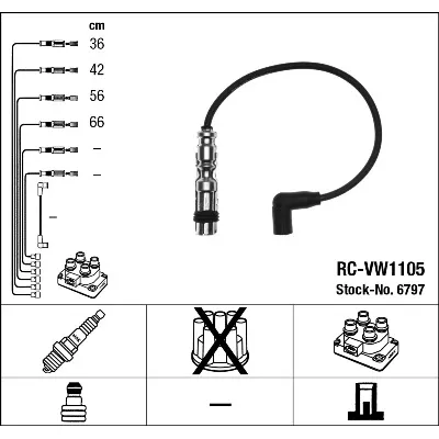 Komplet kablova za paljenje NGK RC-VW1105 6797 IC-B67EC2