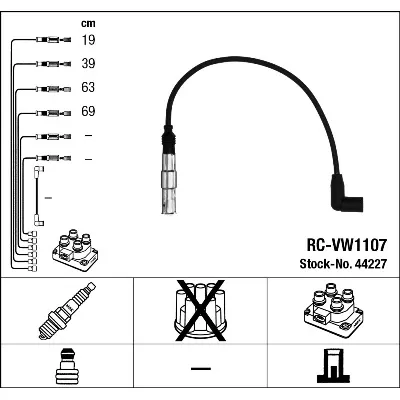 Komplet kablova za paljenje NGK RC-VW1107 44227 IC-C3CE77