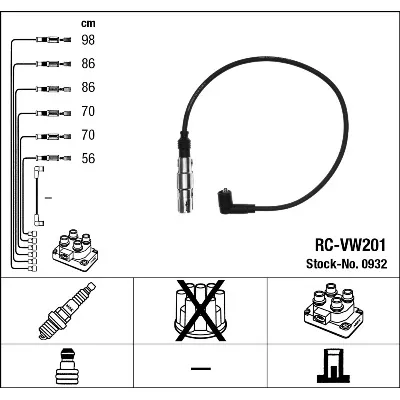 Komplet kablova za paljenje NGK RC-VW201 0932 IC-273586