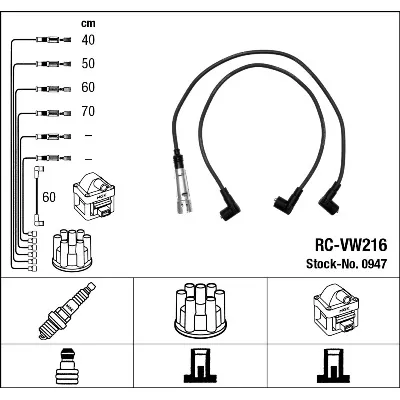 Komplet kablova za paljenje NGK RC-VW216 0947 IC-273656