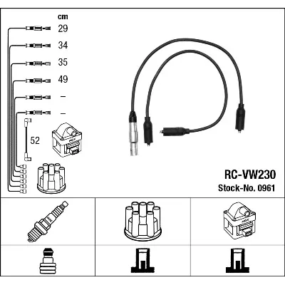 Komplet kablova za paljenje NGK RC-VW230 0961 IC-AF6C81