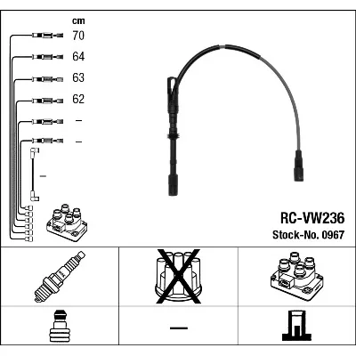 Komplet kablova za paljenje NGK RC-VW236 0967 IC-505299