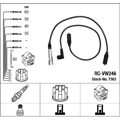 Komplet kablova za paljenje NGK RC-VW246 7363 IC-942001