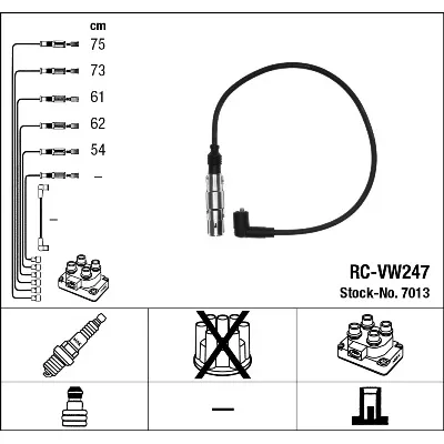 Komplet kablova za paljenje NGK RC-VW247 7013 IC-AF6C86