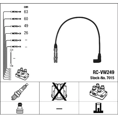 Komplet kablova za paljenje NGK RC-VW249 7015 IC-AF6C87