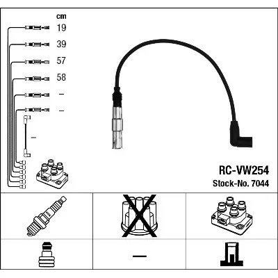 Komplet kablova za paljenje NGK RC-VW254 7044 IC-A6FED4