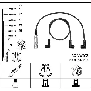 Komplet kablova za paljenje NGK RC-VW902 8618 IC-AF6C88