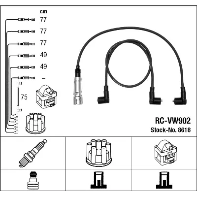 Komplet kablova za paljenje NGK RC-VW902 8618 IC-AF6C88