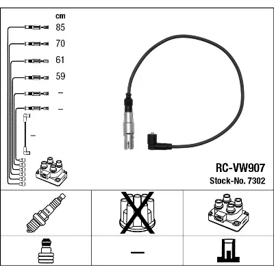 Komplet kablova za paljenje NGK RC-VW907 7302 IC-AF6C8B