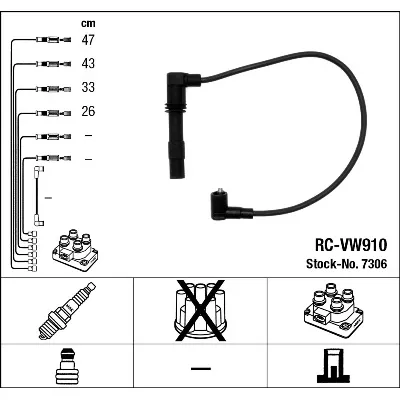 Komplet kablova za paljenje NGK RC-VW910 7306 IC-465924